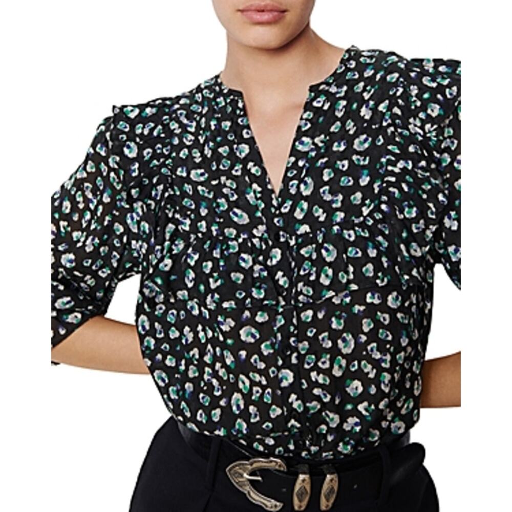 ba&sh Blake Bell Sleeve Floral Blouse - Women's Large